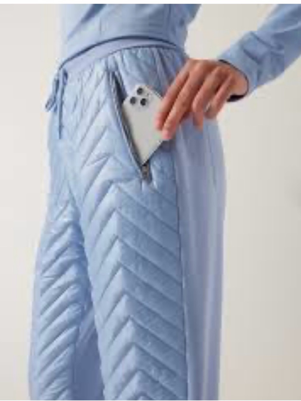 Athleta Quilted Apres Ski Jogger, Heron Blue , SZ 2P